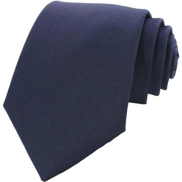 Navy Blue Solid Color Tie Formal Necktie for Men - Picture 5 of 5